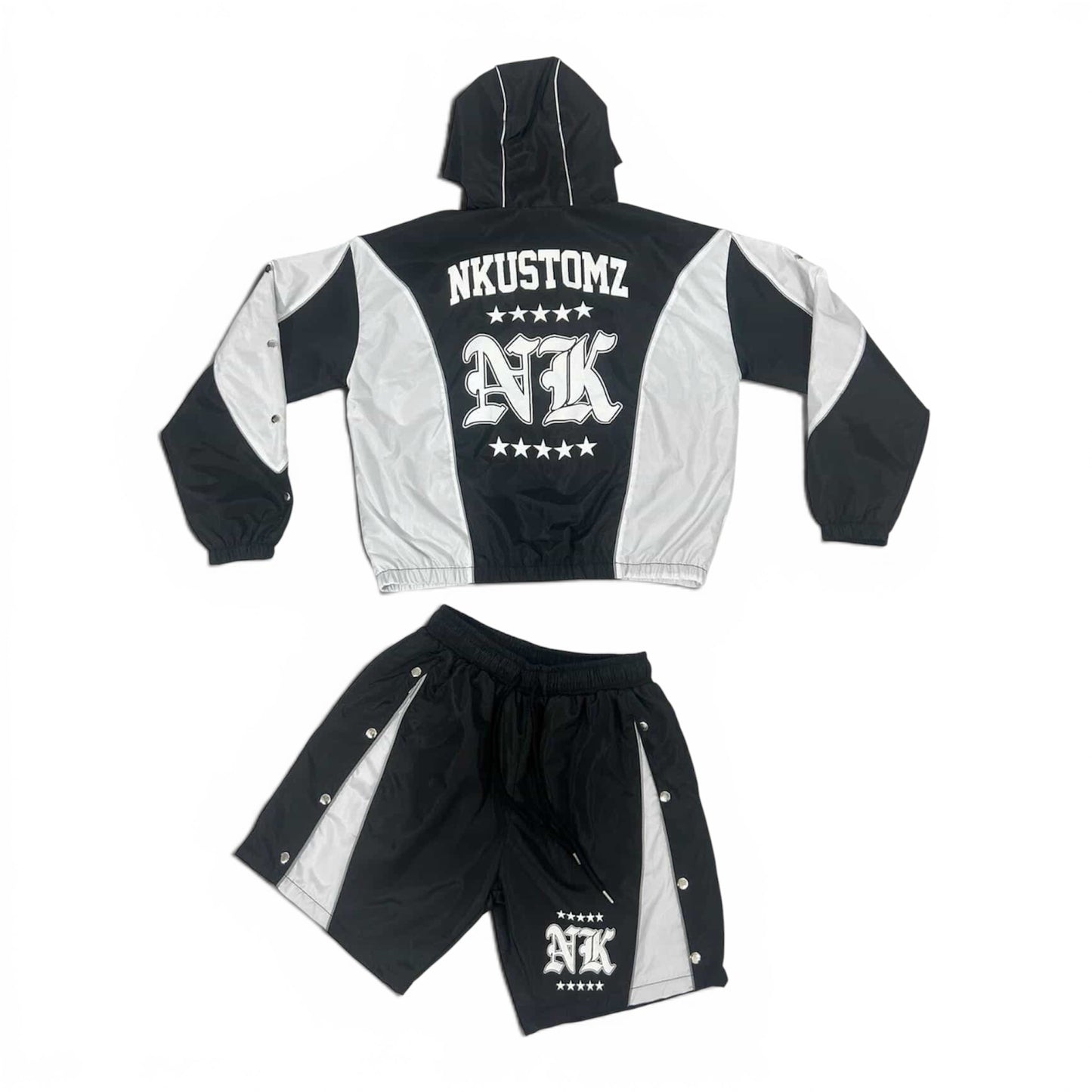 “NK”  Black Windbreaker Set